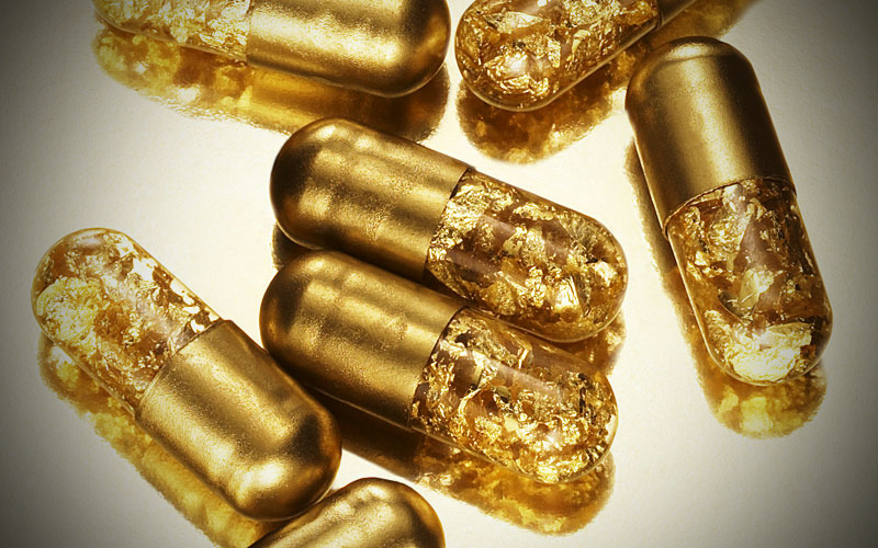 Золото в фармакологии. Золотая капсула. Золото в медицине. Лекарства с золотом.